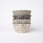 Bamboo Salad bowl - Bamboo Bowls in the lack and white range stacked four high