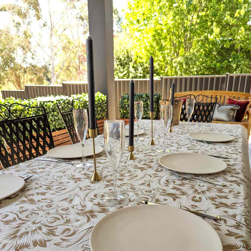 Christmas Tablecloth - Festive Gold Tablecloth