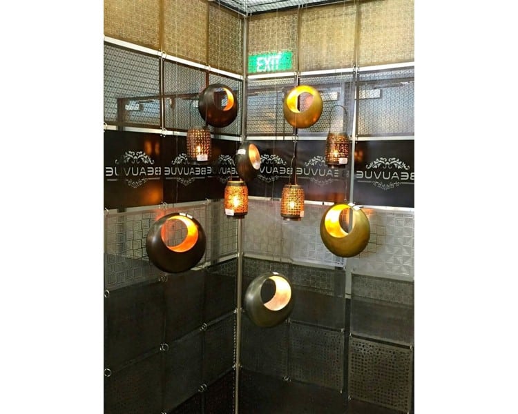 Round Hanging Tealight Holder - Large Gold
