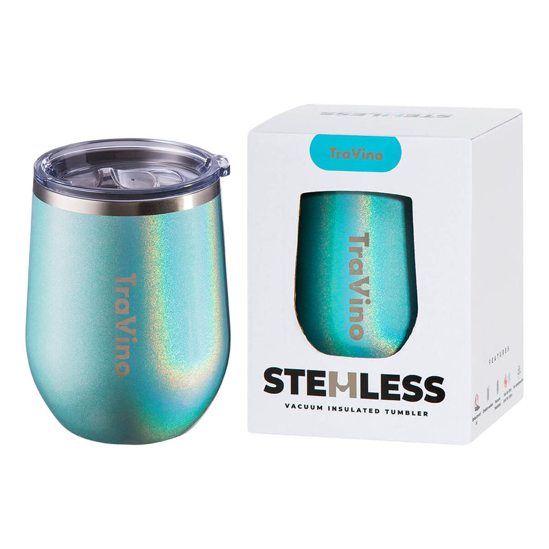 TraVino - Stemless Insulated Wine Tumbler - Aqua Mist