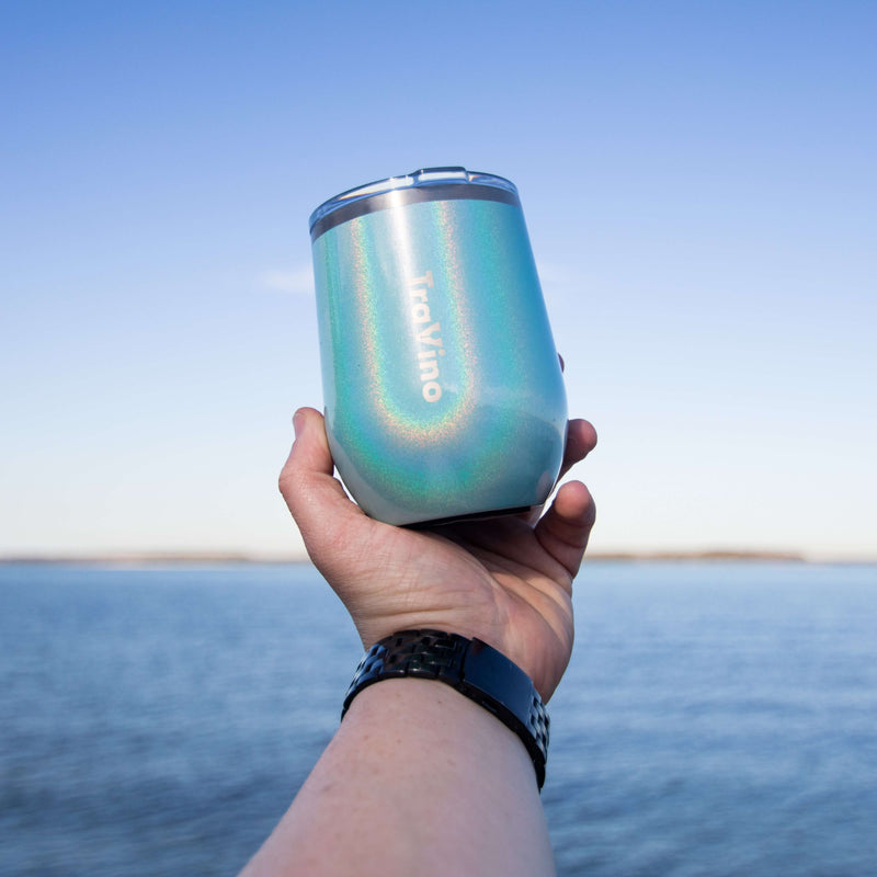 TraVino - Stemless Insulated Wine Tumbler - Aqua Mist