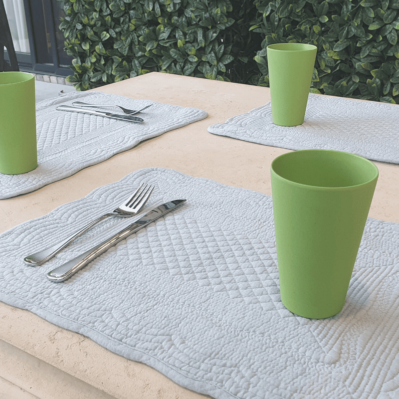 Bamboo Cups on an outdoor table