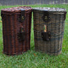 Wicker double bottle wine cooler - Chocolate