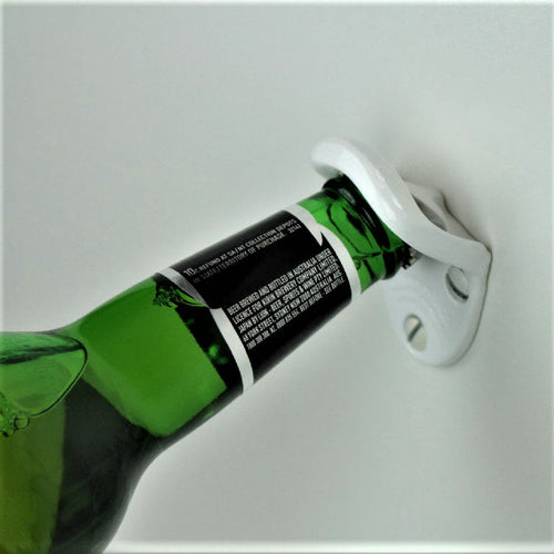 Classic Wall Mounted Bottle Opener - White