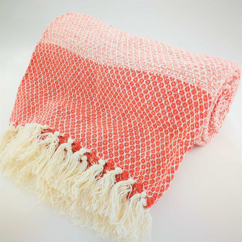 Cotton Diamond Throw - Blush