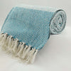 Cotton Diamond Throw - Teal