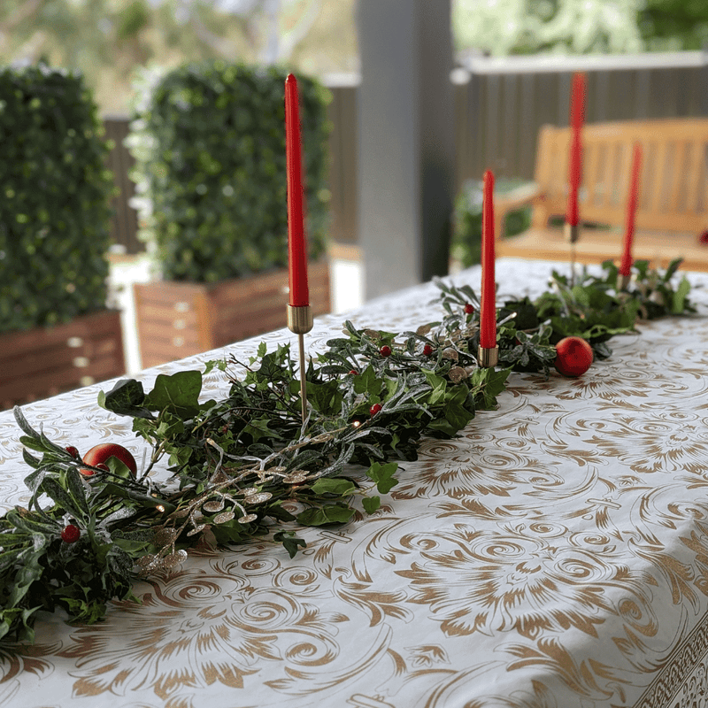 Christmas Tablecloth - Festive Gold Tablecloth