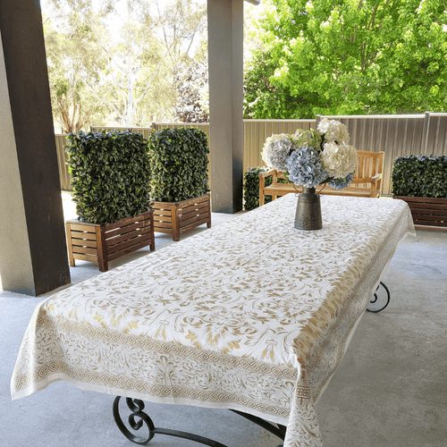 Christmas Tablecloth - Festive Gold Tablecloth