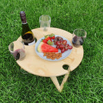 Portable Folding Picnic Table - Round Natural - Cheers