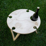 Portable Folding Picnic Table - Round Natural