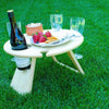 Portable Folding Picnic Table - Round Natural