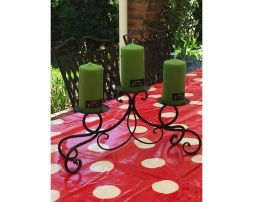 Laminated Tablecloth - Red with Large White Spot