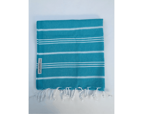 Picnic Towel - Maine Turquoise & White