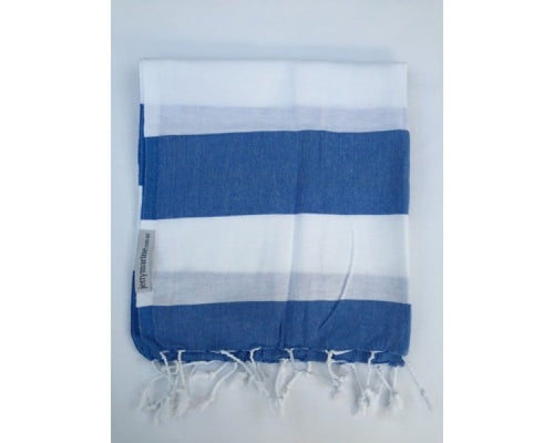 Picnic Towel - Margaux Royal Blue & White