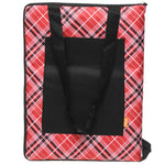 Red Tartan Picnic Rug, Stadium Cushion