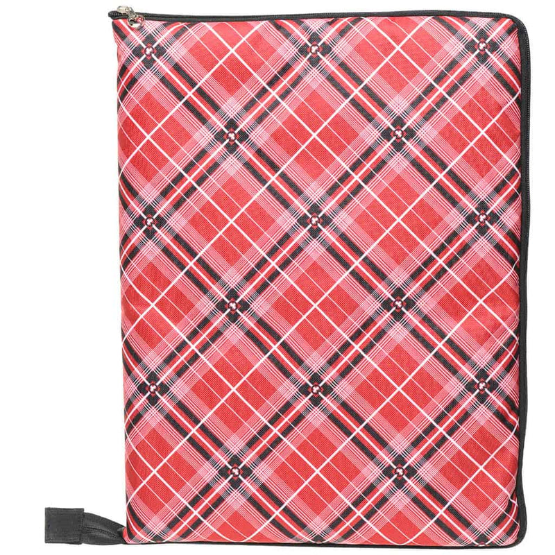 Red Tartan Picnic Rug, Stadium Cushion