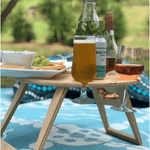 Portable Folding Picnic Table - Round Natural