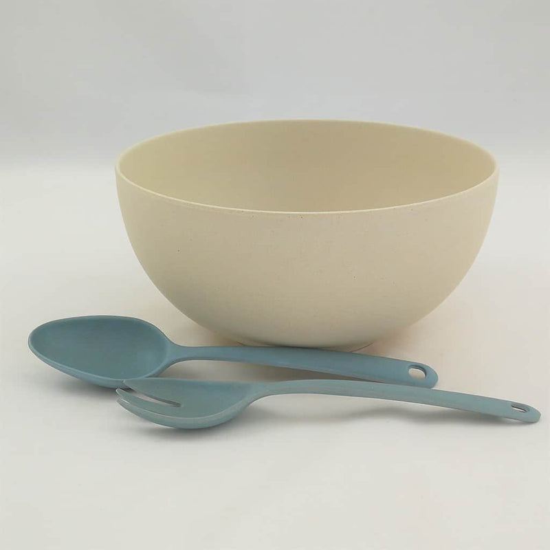 Bamboo Salad servers - Sea with Bamboo salad bowl in oat