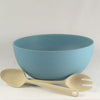 Bamboo salad bowl - Sea with oat coloured bamboo salad servers