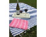 Picnic Towel - Maine Hot Pink & White