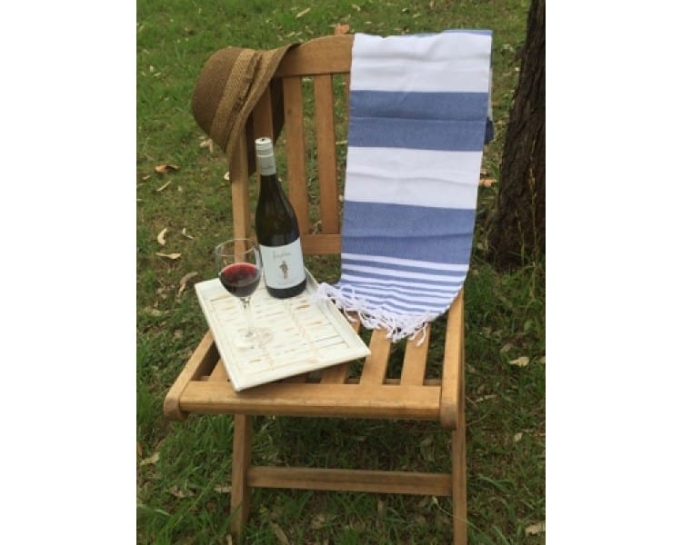 Sorrento Denim & White Turkish Towel