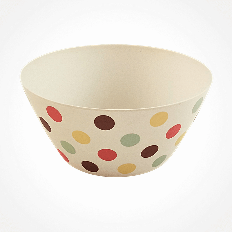 Bamboo salad bowl - Spotty design