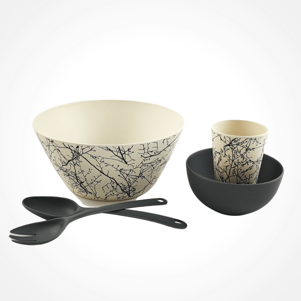Bamboo Salad Bowl - Twig design