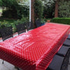 Laminated Tablecloth - Red with Small White Spot