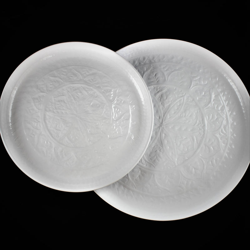 Angelique Metal Ware Platter - Small White