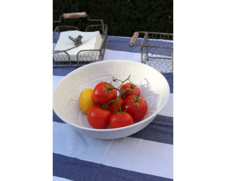 Angelique Metal Ware Serving Bowl - Large White